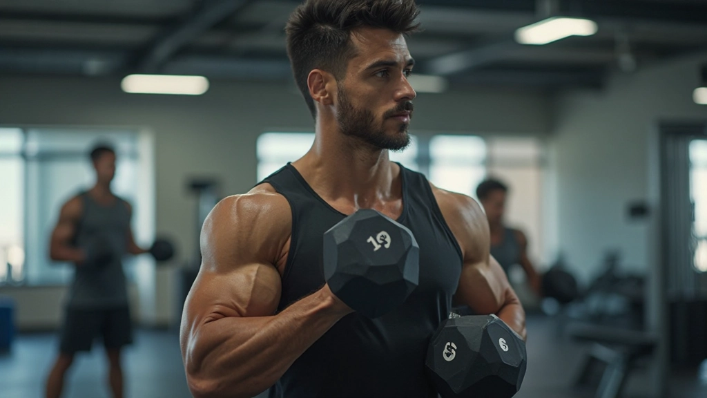 لاعب كرة قدم يقوم بتمارين القوة والتحمل في صالة الألعاب الرياضية