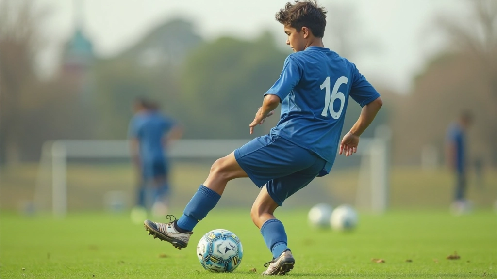 لاعب كرة قدم يقوم بتمرير دقيق للكرة إلى زميله في الملعب